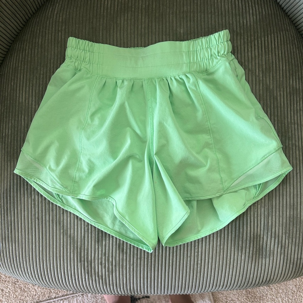 Lululemon Hotty Hot Shorts lime green!